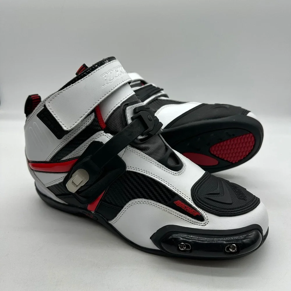 Joe Rocket 1387-3011 Mens 11 White Atomic Motorcycle Riding Boots Broken Strap